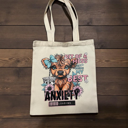 Highland Cow Canvas Bag
